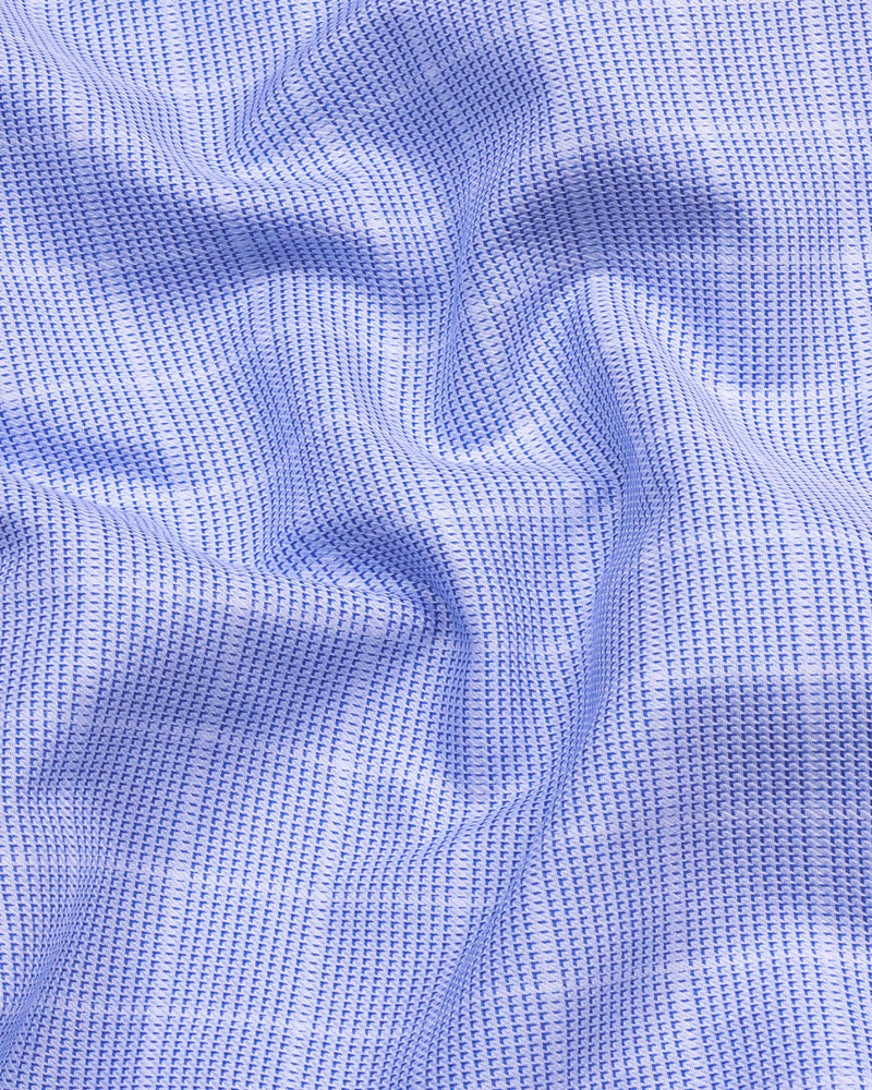 Claxton Blue With White Check Premium Giza Shirt