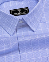 Claxton Blue With White Check Premium Giza Shirt