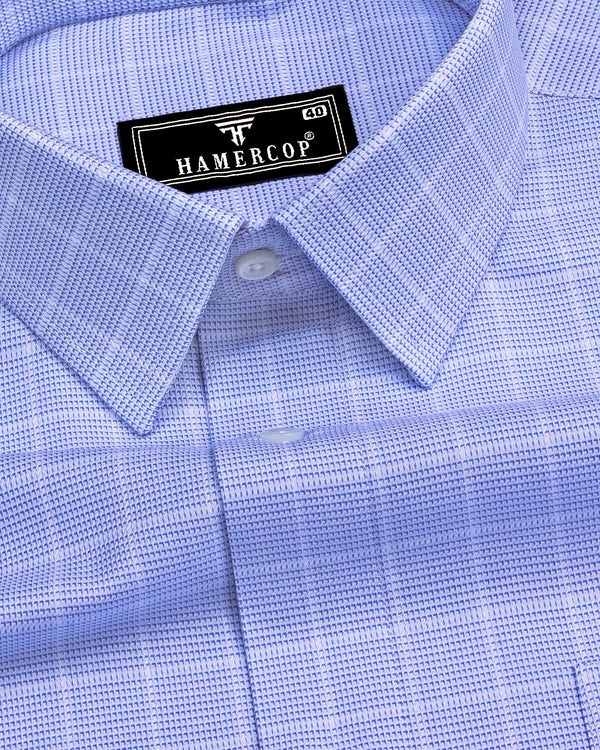 Claxton Blue With White Check Premium Giza Shirt