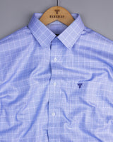 Claxton Blue With White Check Premium Giza Shirt