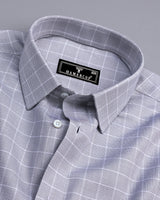 Claxton Gray With White Check Premium Giza Shirt