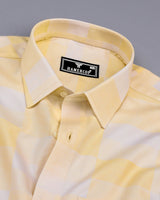 Cadiz Yellow Broad Jacquard Check Premium Giza Shirt