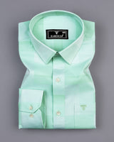 Cadiz Mint Green Broad Jacquard Check Premium Giza Shirt