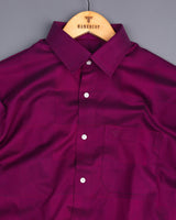 Brinjal Purple Jacquard Self Check Cotton Shirt