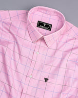 Yepton Pink Dobby Check Premium Giza Shirt