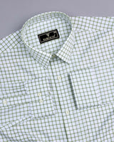 Preston Green With White Check Premium Giza Shirt