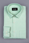 Pista Green with white zigzag twill check shirt