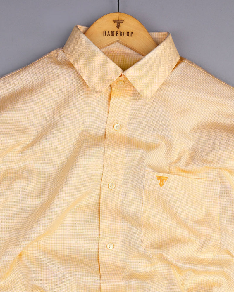 Divine Yellow Dobby Texture Premium Giza Cotton Shirt