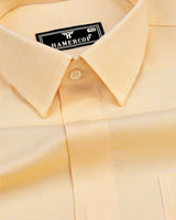 Divine Yellow Dobby Texture Premium Giza Cotton Shirt