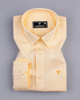 Divine Yellow Dobby Texture Premium Giza Cotton Shirt