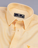 Divine Yellow Dobby Texture Premium Giza Cotton Shirt