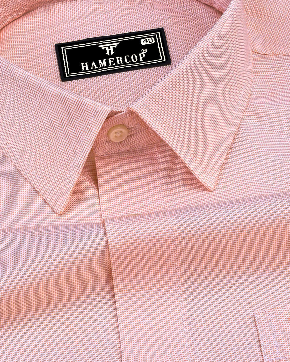 Divine Orange Dobby Texture Premium Giza Cotton Shirt – Hamercop