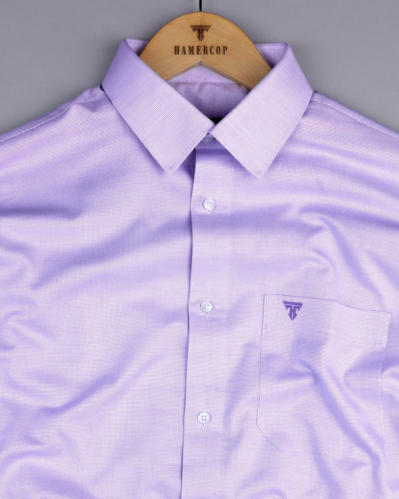 Divine Lavender Purple Dobby Texture Premium Giza Cotton Shirt