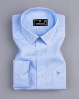 Divine SkyBlue Dobby Texture Premium Giza Cotton Shirt