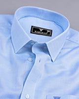 Divine SkyBlue Dobby Texture Premium Giza Cotton Shirt