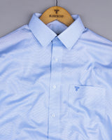 Divine SkyBlue Dobby Texture Premium Giza Cotton Shirt