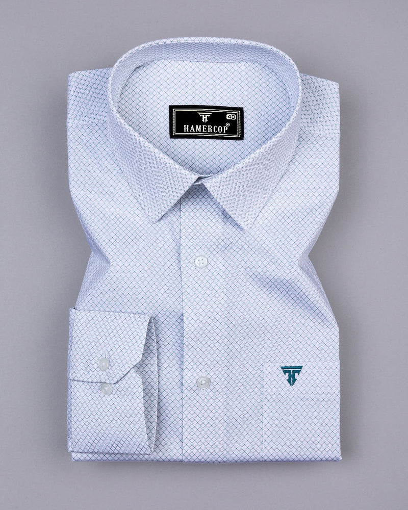 Muscat Rama With White Printed Formal Cotton Shirt