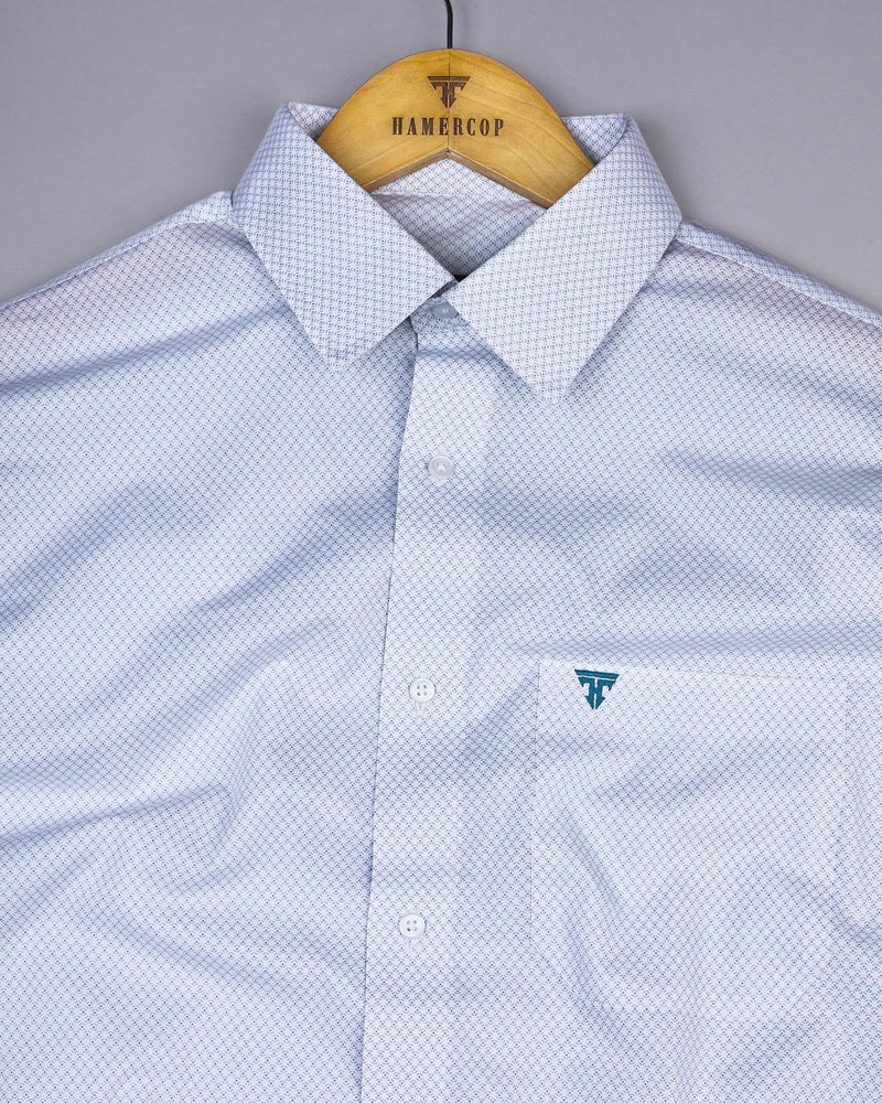 Muscat Rama With White Printed Formal Cotton Shirt