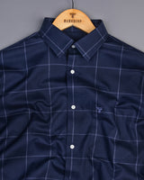 Horton Blue With Gray Broad Check Premium Giza Shirt