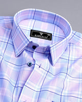 Belas Blue Multi Shadow Twill Check Premium Cotton Shirt