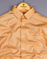 Sweetmelon Orange Dobby Textured Cotton Shirt