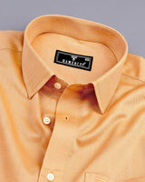 Sweetmelon Orange Dobby Textured Cotton Shirt