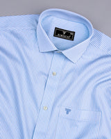 Wilton Blue With White Stripe Premium Cotton Shirt