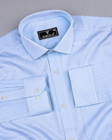 Wilton Blue With White Stripe Premium Cotton Shirt