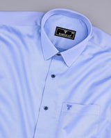 Whale Blue Twill Soft Cotton Solid Formal Shirt