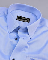 Whale Blue Twill Soft Cotton Solid Formal Shirt