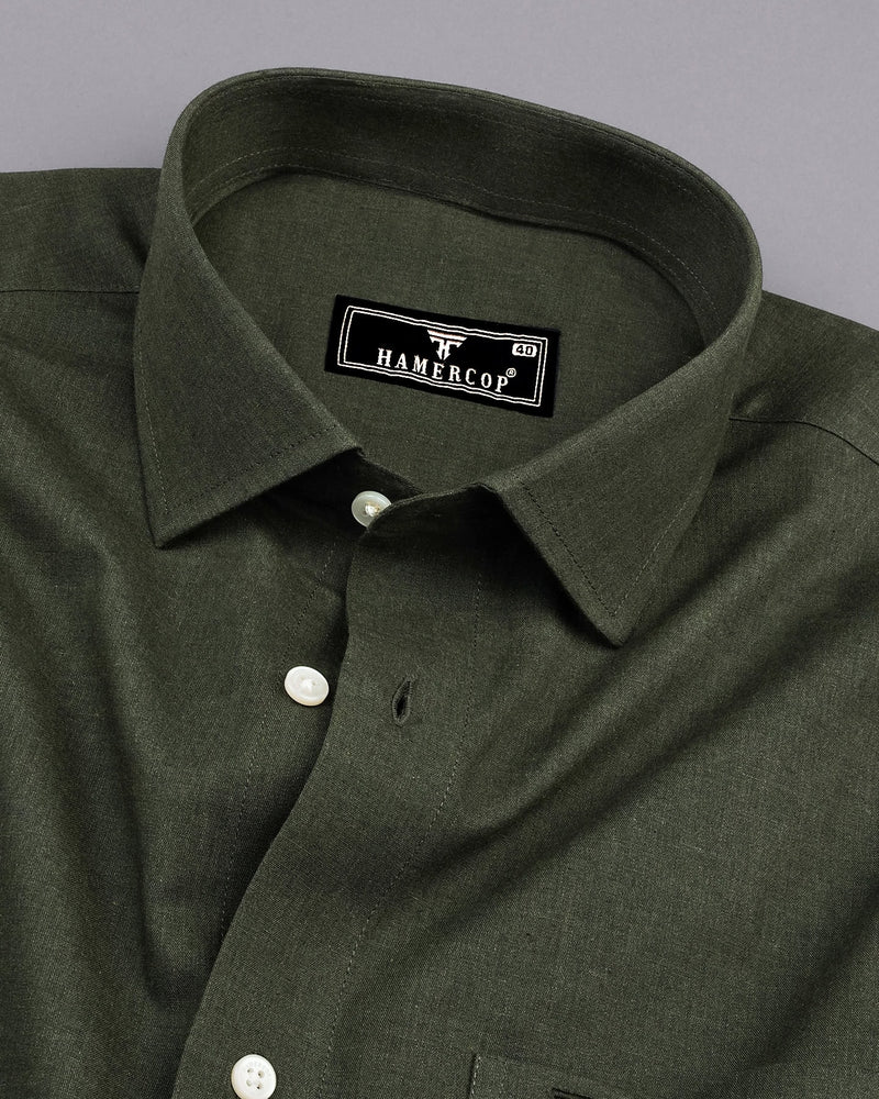 Planet Green Melange Cotton Formal Shirt