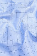 Sky blue with dark blue arglye check shirt