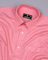 Planet Pink Melange Cotton Formal Shirt