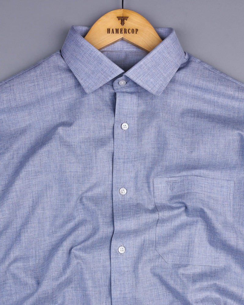 Planet Gray Melange Cotton Formal Shirt