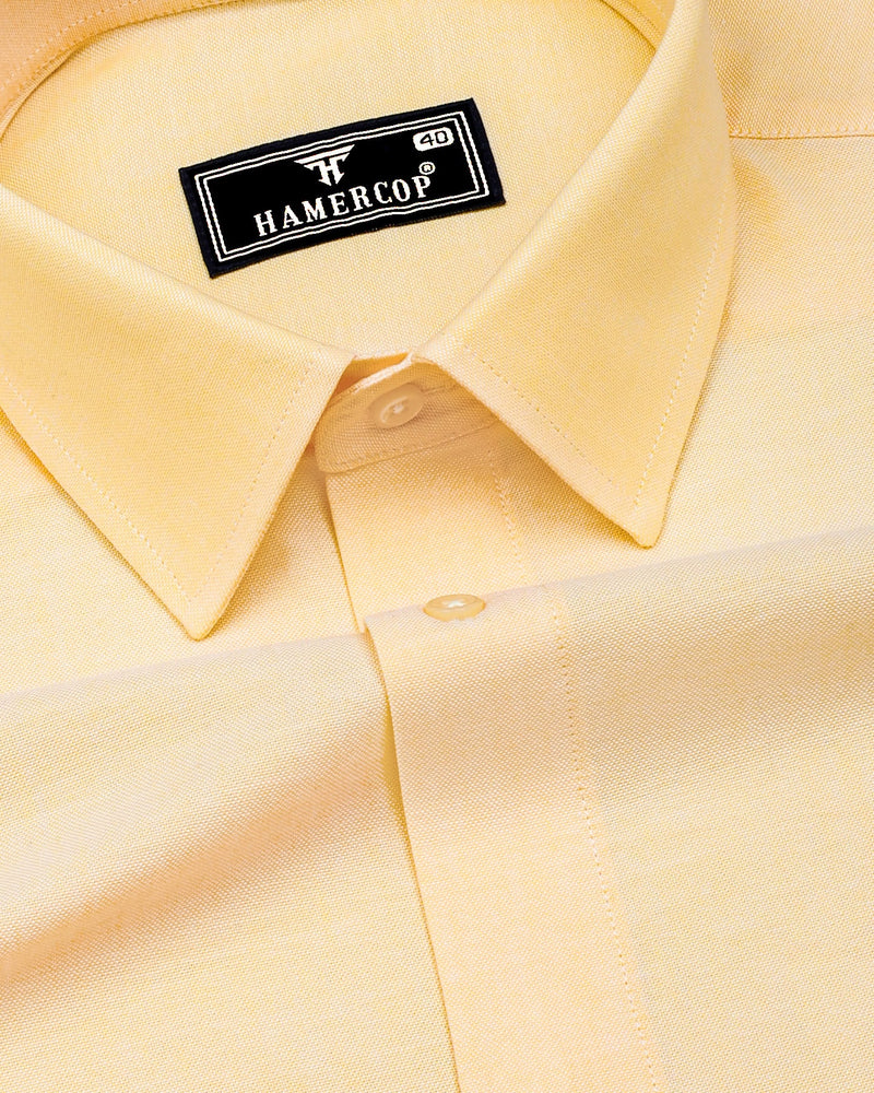 yellow dress shirt mens Navajo Yellow Oxford Cotton Plain Formal Shirt – Hamercop