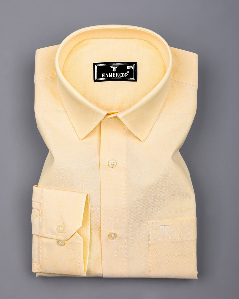 Navajo Yellow Oxford Cotton Plain Formal Shirt Hamercop Navajo Yellow Oxford Cotton Plain Formal Shirt Hamercop