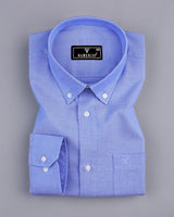 Crayola Blue Plain Oxford Cotton Formal Shirt