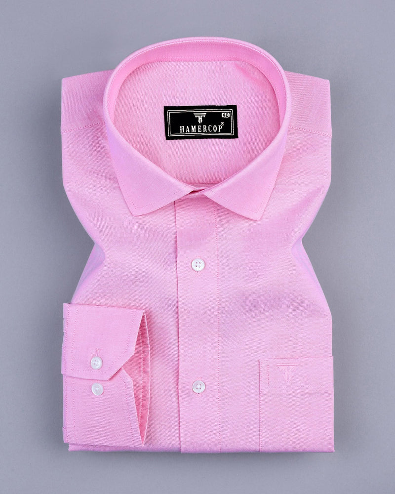 Lotus Pink Oxford Cotton Plain Formal Shirt