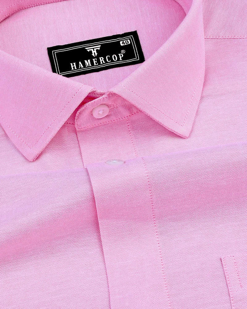 Lotus Pink Oxford Cotton Plain Formal Shirt