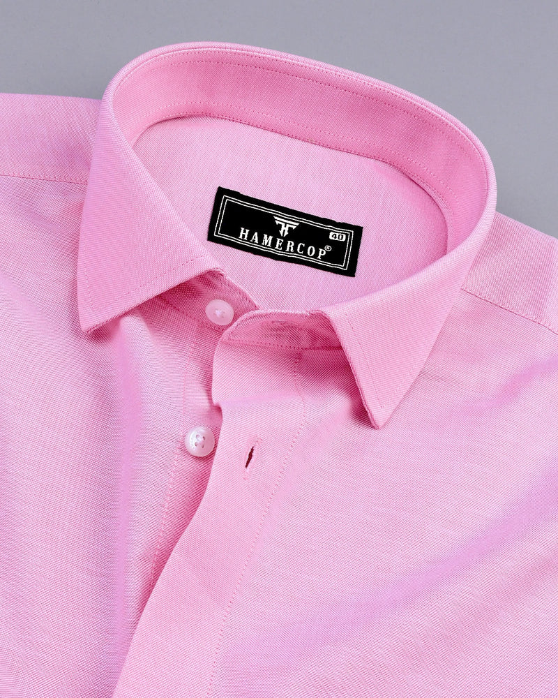 Lotus Pink Oxford Cotton Plain Formal Shirt - Main Image