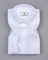 Delicate White Plain Creape Cotton Shirt