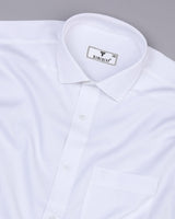 Delicate White Plain Creape Cotton Shirt