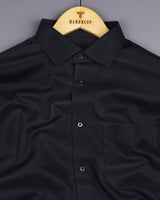 Delicate Black Plain Creape Cotton Shirt