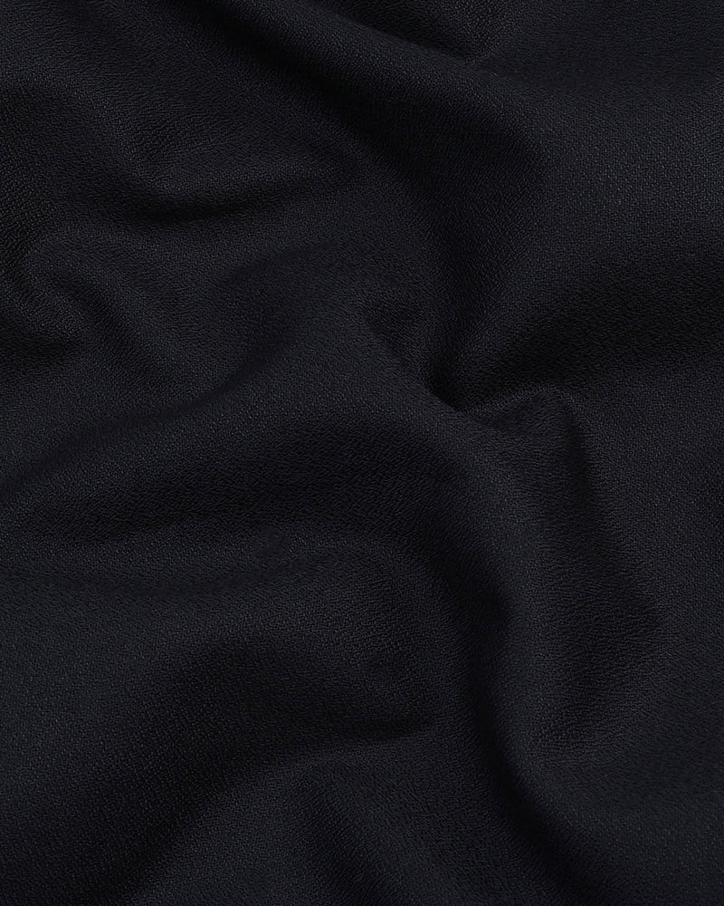 Delicate Black Plain Creape Cotton Shirt