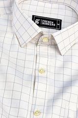 Light brown with dark blue  arglye check shirt
