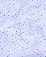 Hemlock White With Blue Poplin Printed Cotton Shirt