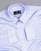 Herten Skyblue With Star Printed Formal Cotton Shirt