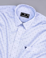 Herten Skyblue With Star Printed Formal Cotton Shirt