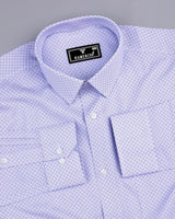 Frinton Blue With White Twill Printed Premium Cotton Shirt