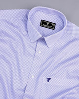 Frinton Blue With White Twill Printed Premium Cotton Shirt